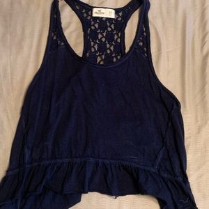 Navy blue open back tank top